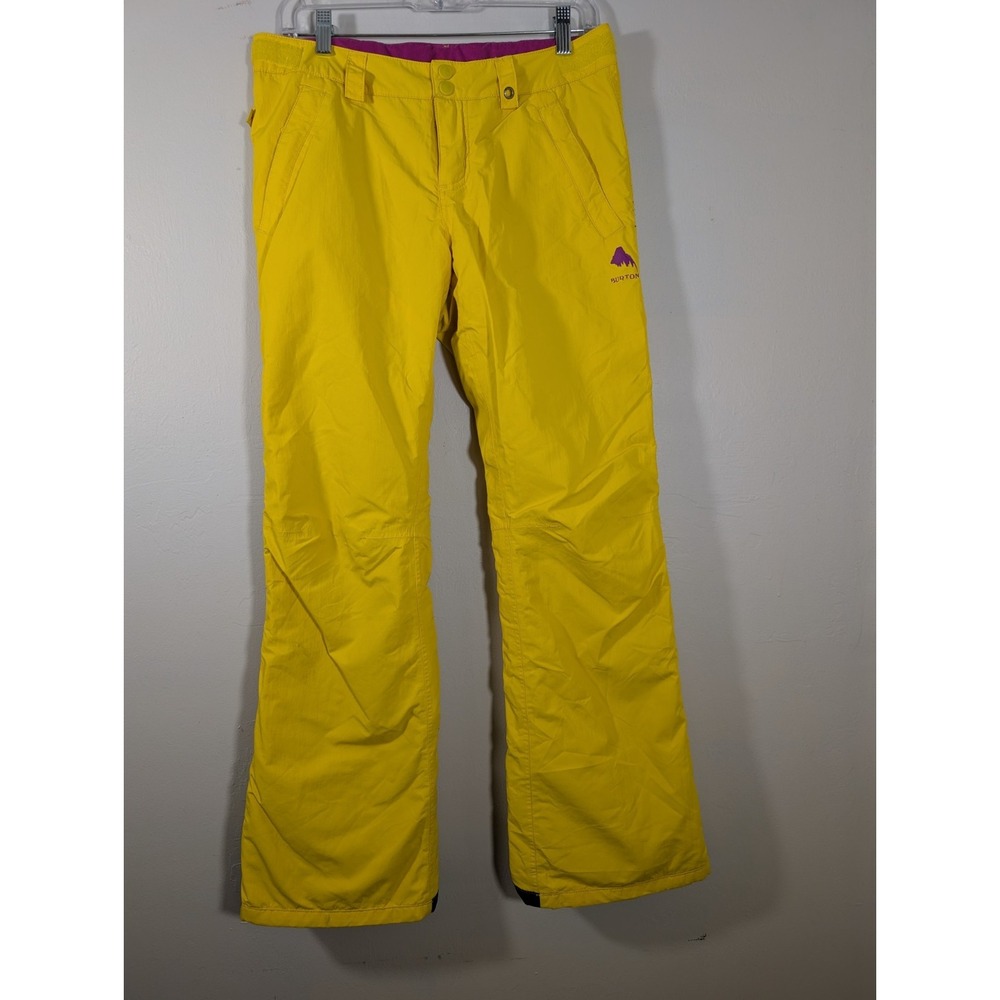 Burton Gloria Snow Pants Girls XL Yellow Orange Insulated Ski Snowboard
